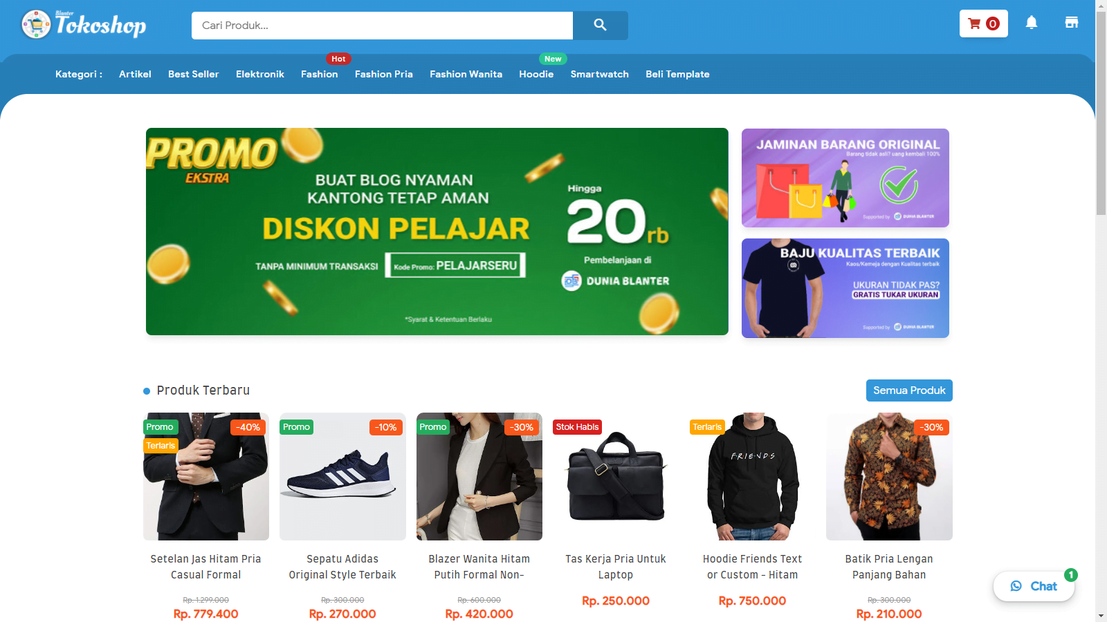 Template Blogger Blanter Tokoshop untuk Jualan Online Premium