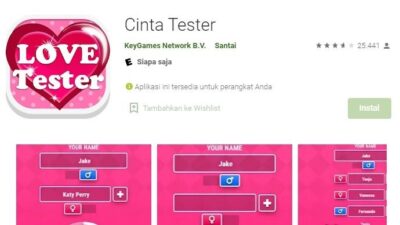 Link Download: Cinta Tester, Aplikasi Game Love Tester Seru